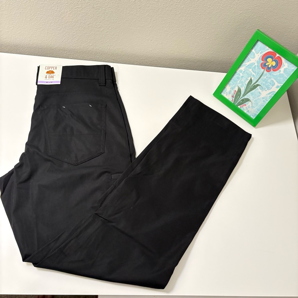 Copper & Oak Supply Co. Men' Pants, Straight Fit, Stretch, Black, 30x32, NWT